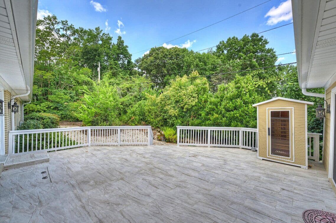 Custom deck construction project A showcasing outdoor living space