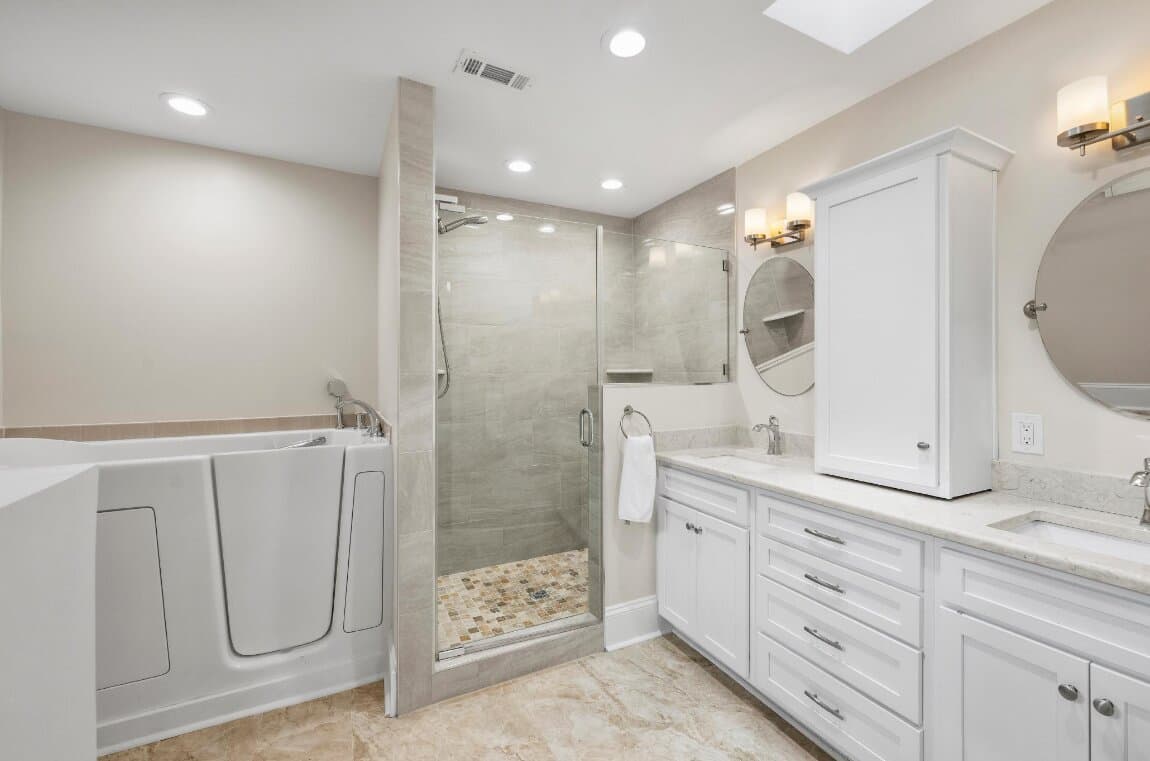 Complete bathroom remodel with contemporary finishes