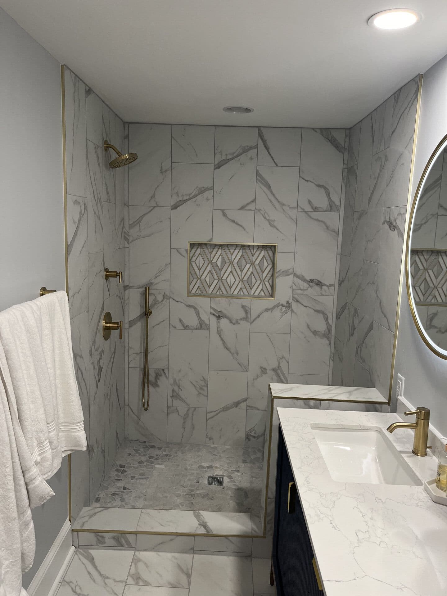 Bathroom renovation project highlighting updated design elements
