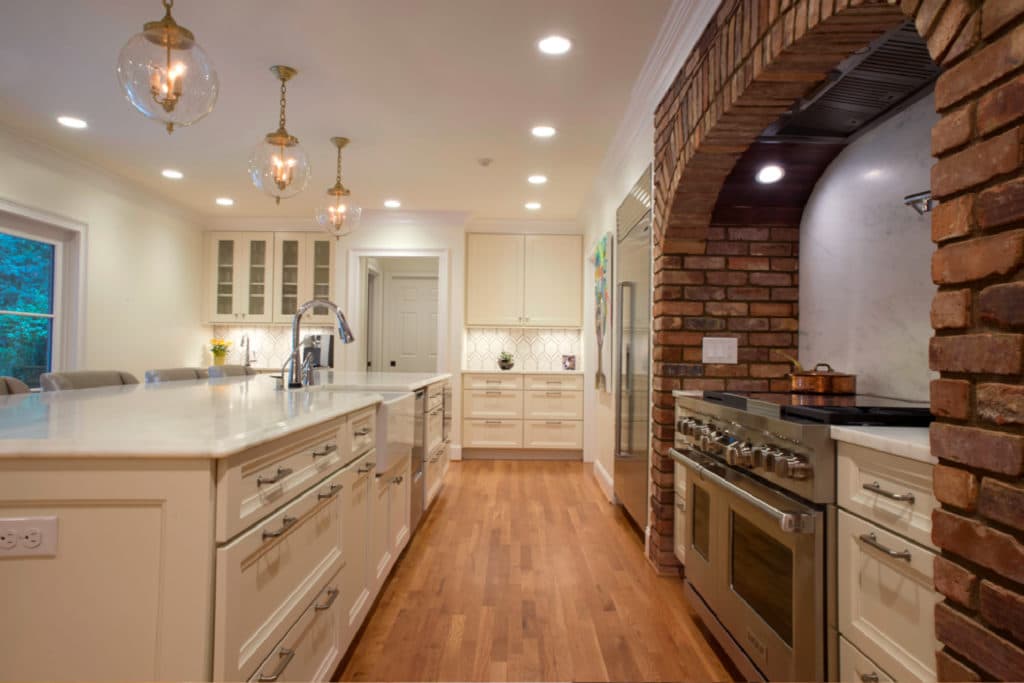 Modern kitchen renovation with updated cabinetry