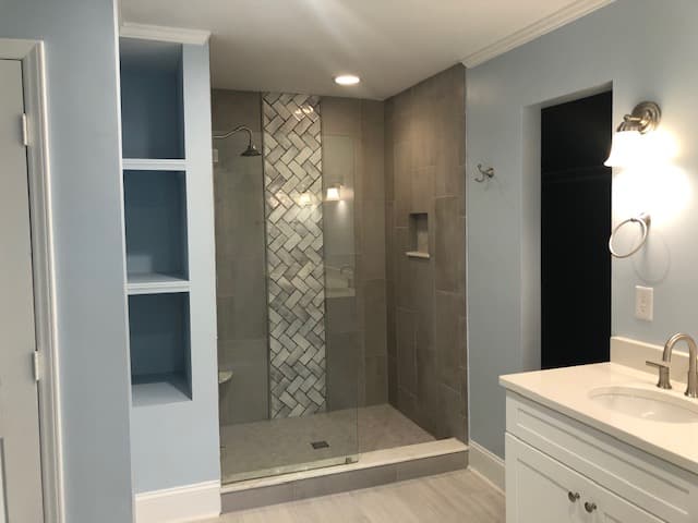 Bathroom renovation with updated design and modern fixtures