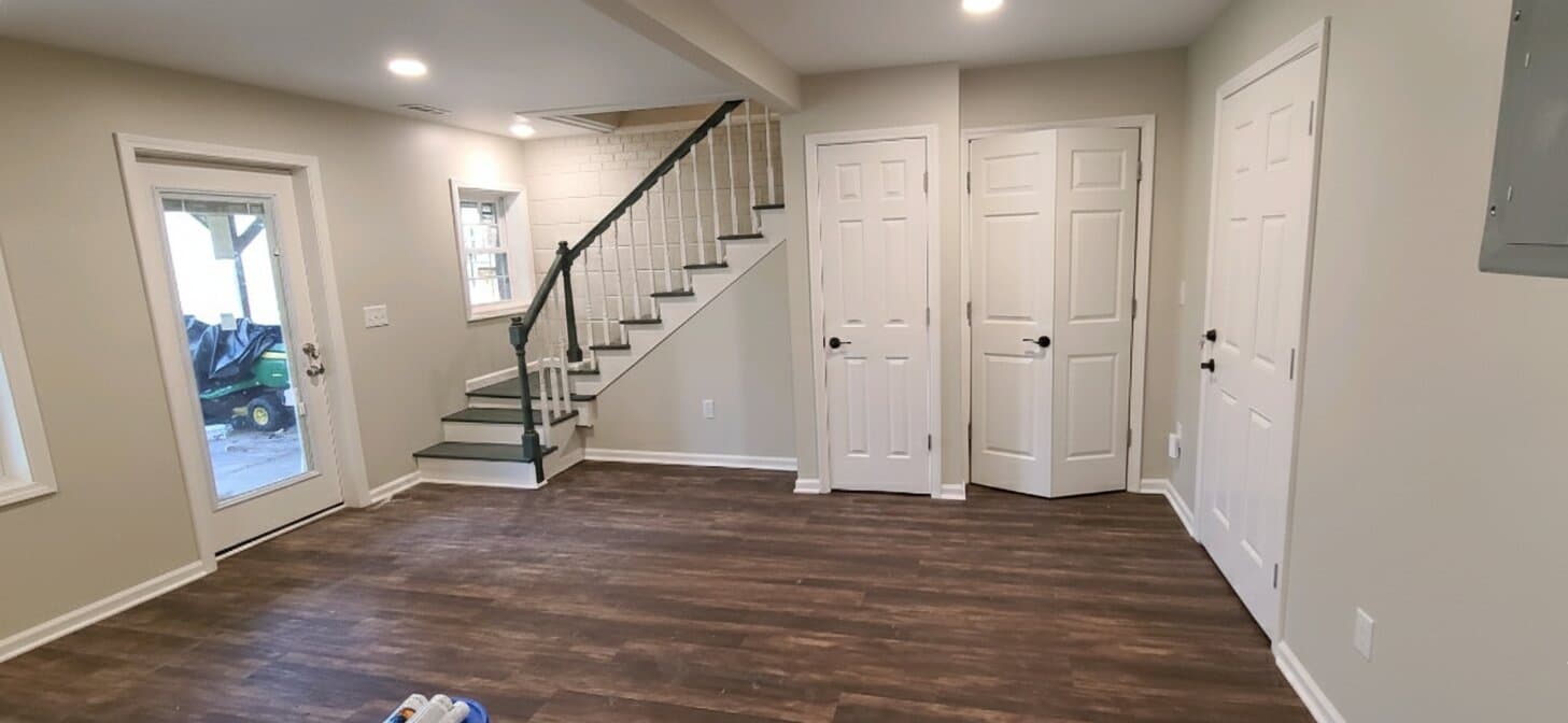 Finished basement renovation in Charlotte, NC