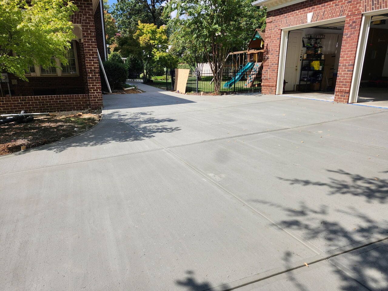 Heathmoor project driveway and sidewalk area during construction